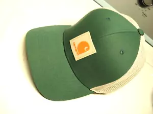 CARHARTT AH5216-M Duck Canvas Mesh Back Hat Cap. "Rubber Patch" OSFA. SEA PINE - Picture 1 of 6