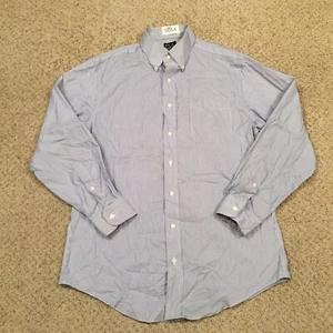 Jos A Bank Shirt Mens 16 Blue Striped Long Sleeve Button Down - Picture 1 of 11