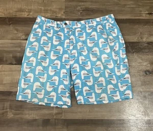Loudmouth Golf Bodega Bay Seagull Stretch Cotton 9.5” casual Shorts mens Size 38 - Picture 1 of 8