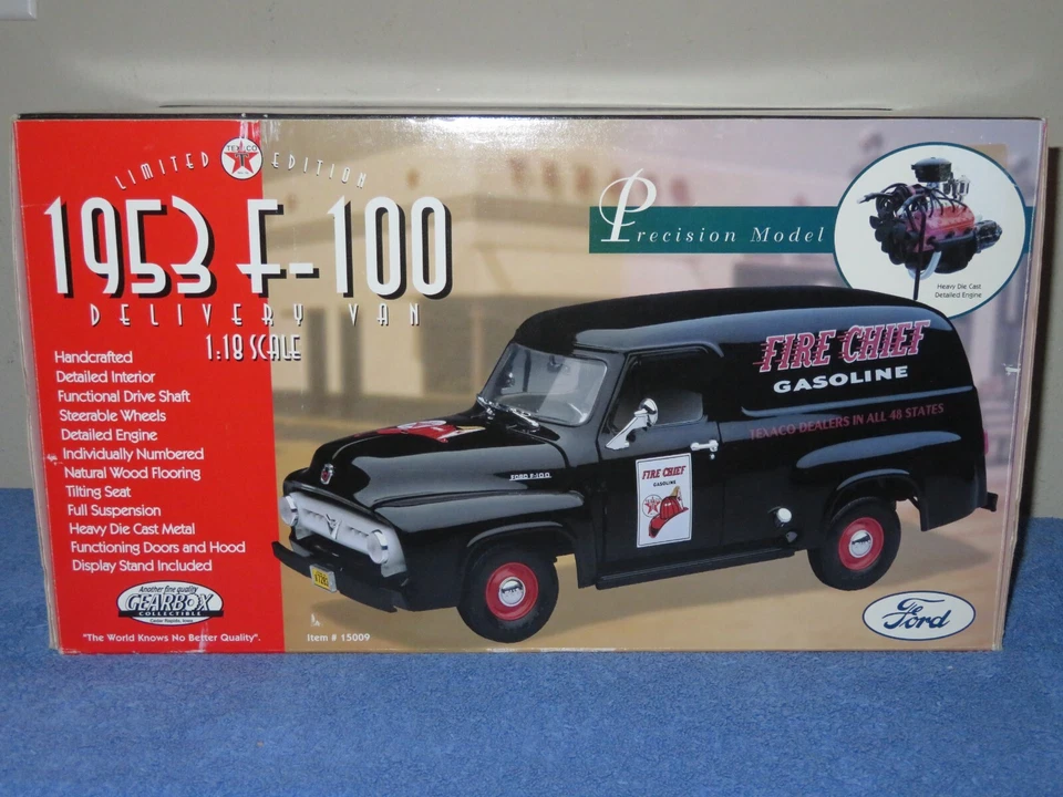 FIRE CHIEF 1:18 1953 FORD F-100 PANEL PRECISION GEARBOX HOOD DOORS & REAR OPENS - Image 1 of 4