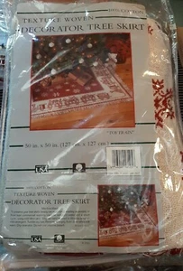 Brand New Lovely Woven Decorator 50" Christmas Tree Skirt "TOY TRAIN" - Picture 1 of 4