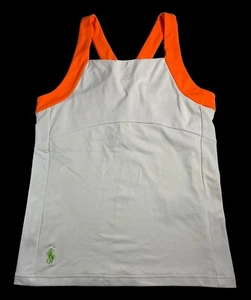 XS Extra Small 0 2 4 Ralph Lauren Hunter Orange White Tank Top Bra Tennis Sports - Picture 1 of 12