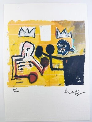 Jean-Michel Basquiat Original Vintage Art Print Lithograph Signed Limited COA - Image 1 of 3