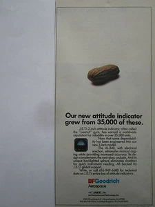 8/1990 PUB BF GOODRICH JET AI-340 ATTITUDE INDICATOR PEANUT CACAHUETE AD - Imagen 1 de 1