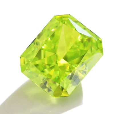 5A Crushed Ice Cut Cubic Zirconia Radiant Green Loose CZ Gemstone Manual Jewelry - Image 1 of 4