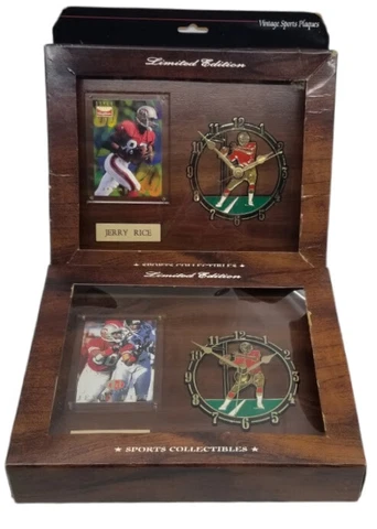Jerry Rice San Francisco 49ers 2X Limited Football Card & Clock Plaque Fleer 95 Cover