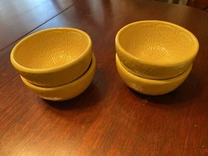 Williams Sonoma Set Of 4 Yellow Meyer Lemon Dip Ramekin Bowls Circa 2002 MINT - Picture 1 of 8