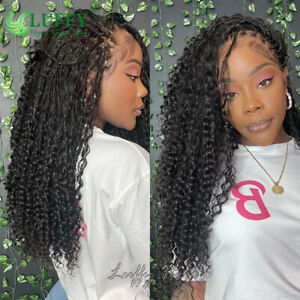 Boho Knotless Braids Hd Full Lace Wig Human Hair Braided Wigs for Black Women