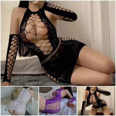 Mujeres Lencería Sexy Body Encaje Babydoll Prendas para dormir Prendas íntimas abiertas Foto 1 de 4