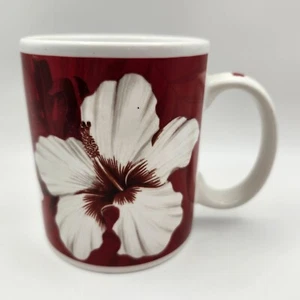 ABC Stores Hawaii Nostalgia Hibiscus Red Ceramic Coffee Mug 12oz Hawaiian - Picture 1 of 7