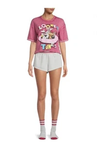 Looney Tunes Pajama Short Sleeve T-Shirt Shorts Socks 3 Piece Set Size XS (0-2) - Picture 1 of 7