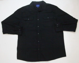 XXL Apt. 9 Camisa de vestir ajustada negra de algodón spandex con dos bolsillos para hombre 2XL 1-715 - Imagen 1 de 5