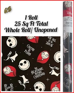 THE NIGHTMARE BEFORE CHRISTMAS Holiday Gift Wrapping Paper 25 Sq Ft Whole Roll - Picture 1 of 4