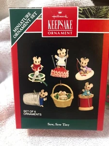 Sew Sew Tiny Gift 6 Ornaments  Vintage Enesco - Bild 1 von 8