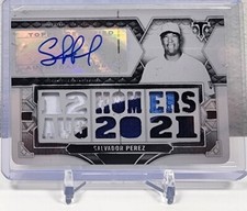 RARE 2022 Triple Threads Salvador Perez White Whale Auto Relic Black Plate 1/1