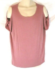 New Lisa Rinna Collection Twist Cold Shoulder Shirt Sz L Pink A292771 Women XO16 - Picture 1 of 7