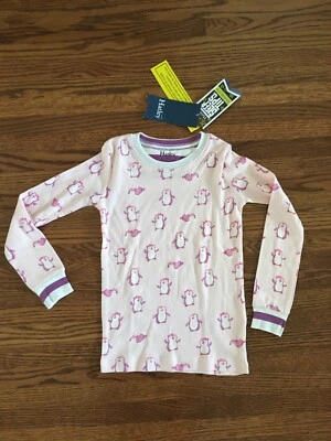 Топ Hatley Kids для девочки 6 с длинным рукавом розовый фиолетовый драгоценные пингвины органический хлопок - Изображение 1 из 4