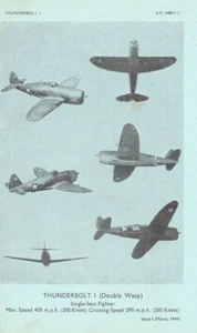 Republic P-47 Thunderbolt I Fighter. Flugzeug Erkennung Fotos 1944 Druck - Bild 1 von 1