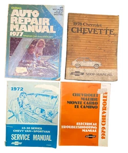 Vtg 1970s Books Chevrolet Chevette Monte Carlo Sportsvan Books Manuals Lot of 4 - Picture 1 of 11