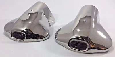 Par (2) puntas de escape rojas con joyas escape doble (acero inoxidable universal) Foto 1 de 4