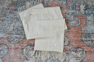 Vintage 80er Burberrys creme Kaschmir Wolle bestickt Schal - Bild 1 von 4