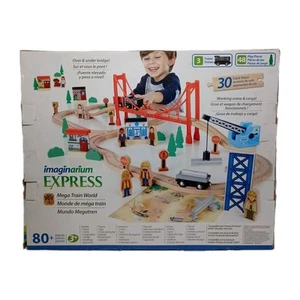 Complete Imaginarium Express Wood Train Set Mega World Bridge Crain Instructions - Picture 1 of 24