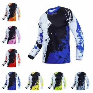 Youth Bike Shirt Cycling Jersey Girl Boy Long Sleeve Child Bicycle Downhill Tops - Picture 1 of 24