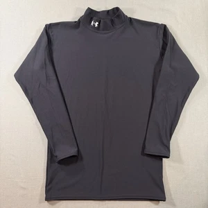 Vintage Under Armour Stehkragen Kompressionsshirt Herren XL schwarz Langarm HERGESTELLT IN DEN USA - Bild 1 von 8