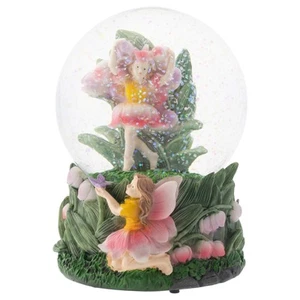 Bell Flower Fairy Friends 100MM Sturdy Wind Up Musical Glitter Water Snow Glo... - Bild 1 von 4