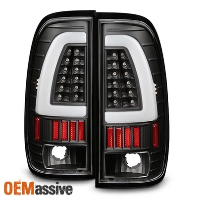 Fit 1997-03 F150 | 1999-07 Serie F Super Duty LED Tubo Estilo Luces traseras negras Foto 1 de 4