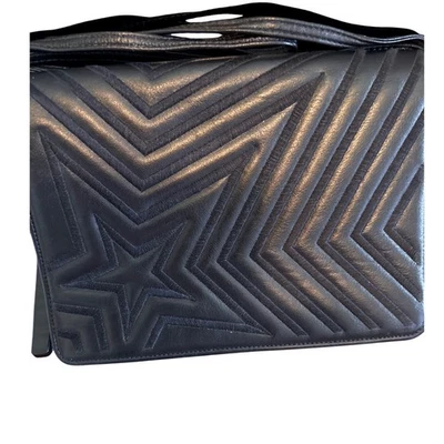 Anne Klein for Calderon Black Leather Star Quilted Shoulder Bag Purse Vintage - Image 1 of 4