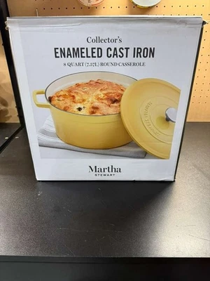 Martha Stewart Enameled Cast Iron 8 Qt. Round Casserole Yellow - Image 1 of 4