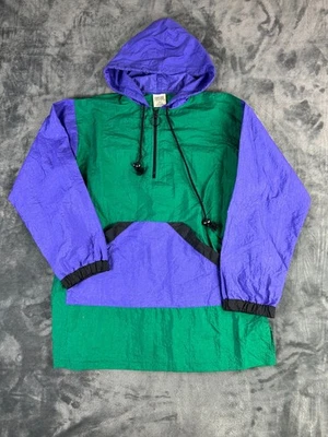 Vintage Cheetah Sport Windbreaker Pullover Jacket Small USA Green Purple Nylon - Image 1 of 4