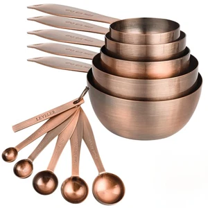 Copper Plated Measuring Cups and Spoons Set, 5 Stainless Steel Measuring Cups... - Bild 1 von 9