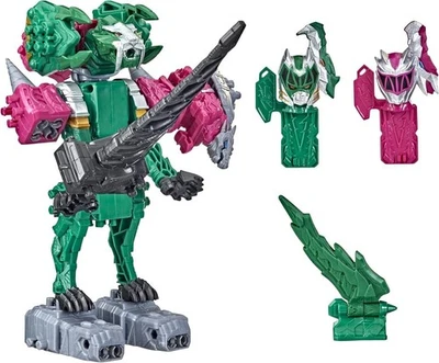Power Rangers Dino Fury Pink Ankylo Hammer and Green Tiger Claw Zord - Image 1 of 4