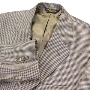 Abrigo Blazer Chaqueta De Colección Brooks Brothers Para Hombres 42 L Lana Pata de Gallo Cuadros Deportivo - Imagen 1 de 13
