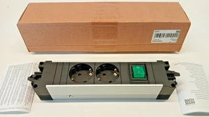 Bachmann STEP ALU Steckdosenleiste, 2-fach mit Schalter beleuchtet, GST18 - Bild 1 von 4