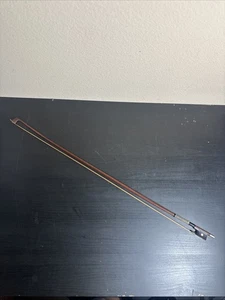 Parisot Geigenbogen Frankreich Rundschaft Ebenholz Frosch silberfarben Stellschraube - Bild 1 von 15