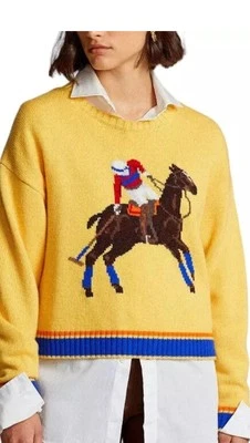 Polo Ralph Lauren Equestrian Giant Entarsia Horse Sweater Small Vintage Style - Image 1 of 4