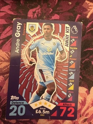 2016-17 Topps Match Attax English Premier League - Away Kit Andre Gray #363 (RC) - Image 1 of 2