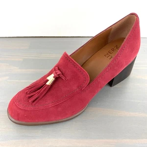 Naturalizer Trixie Wildleder-Halbschuhe Damen 9M rot Quaste Academia adrette Blockabsatz - Bild 1 von 9