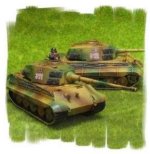 Painted!  King Tiger  Platoon (2 vehicles) 15mm WW2 Flames of War - Picture 1 of 2