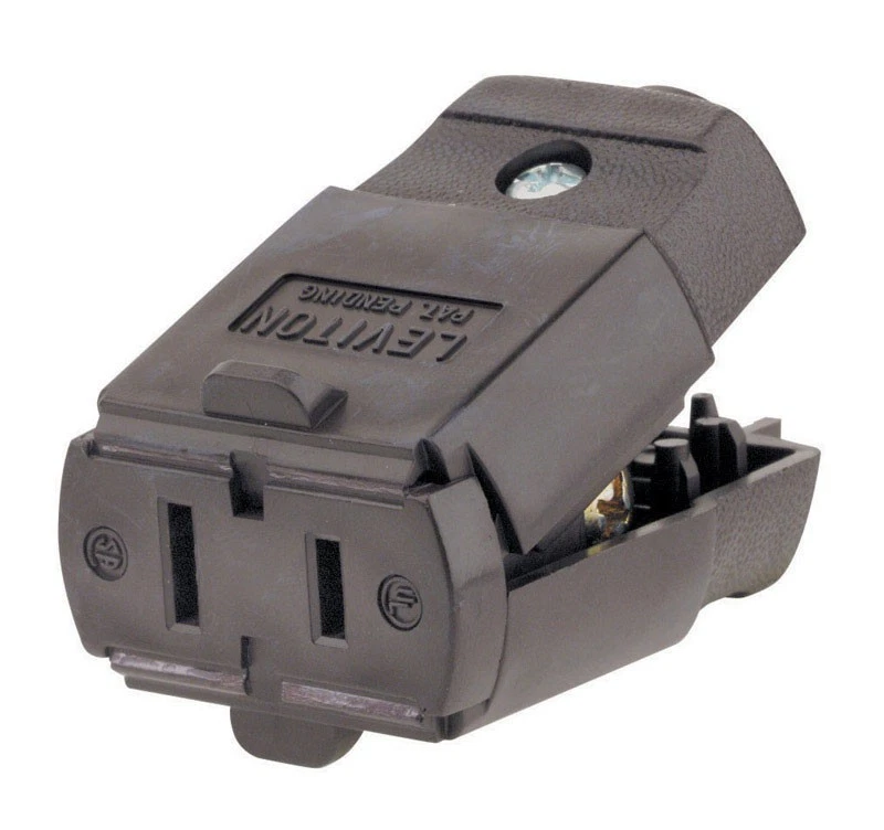 Brown Leviton 1-15 Connector Female Plug 15a 125v