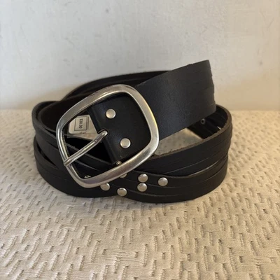 Jessica Simpson Cuero Genuino Capa Cinturón Metal Tachuelas Negro Grande Nuevo de Lote Antiguo Foto 1 de 4