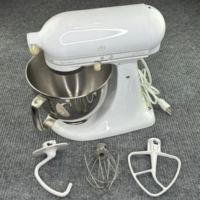 KitchenAid 5 Quart Artisan Stand Mixer White Model KSM150PSWW Bowl, Attachments - Image 1 of 4