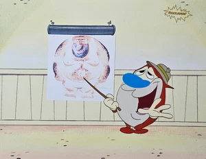 One (1) REN & STIMPY produzione animazione dipinta a mano Cel rara opera d'arte John K - Foto 1 di 5