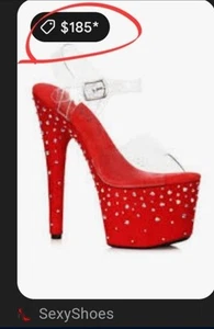 Stripper Pole Dancer SEXY 7" Rhinestone Platform Shoes Women's Heeled Sandal - Picture 1 of 8