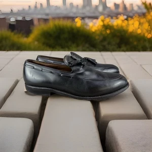 ✅Allen Edmonds Saratoga Tassel Loafers Men’s 9C Black Dress Slip On Shoes - Picture 1 of 13