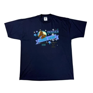 Jerzees Vintage Denver Stock Show 1998 Horse Graphic T-Shirt Size XL Navy USA - Bild 1 von 5