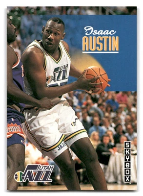 Isaac Austin 1992-93 SkyBox BASKETBALL #402 Utah Jazz Rookie RC - Image 1 of 2